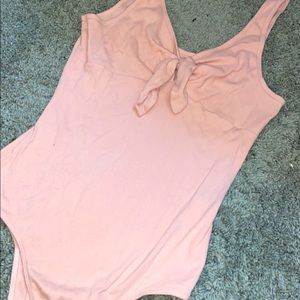 Bubble Gum Pink Hollister Bodysuit with Bow